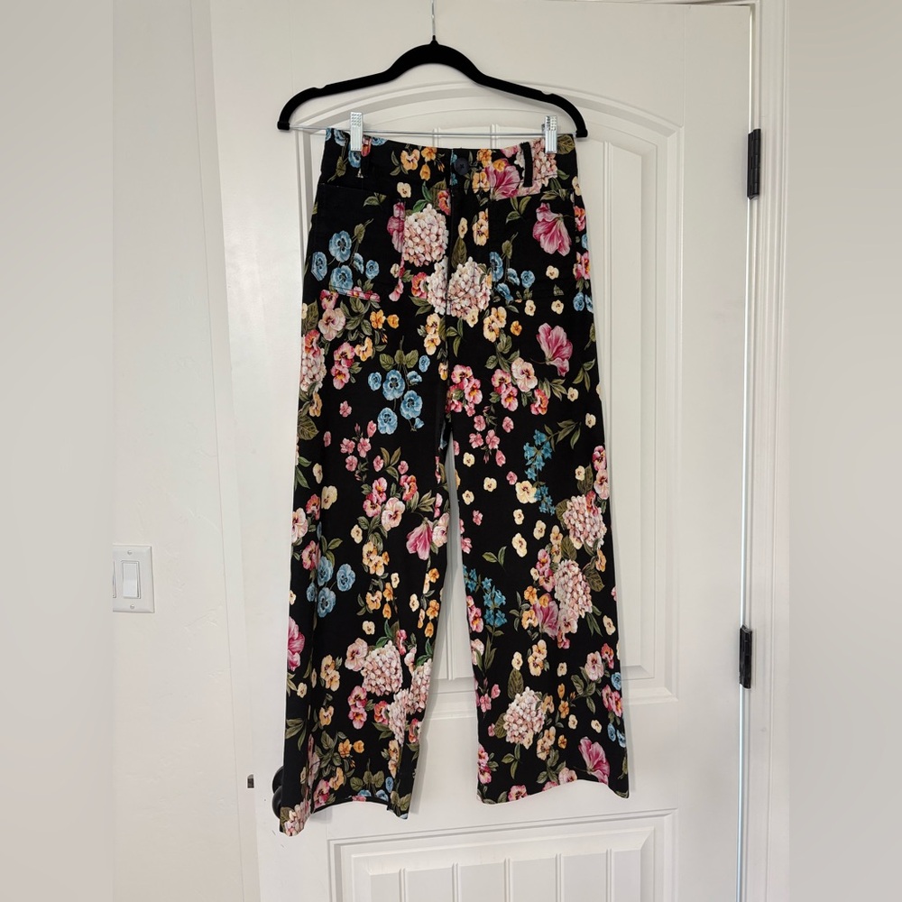 Anthropologie Maeve The Colette floral cropped pants